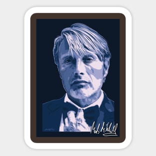 Mads Mikkelsen Signed Portrait 2 Sticker